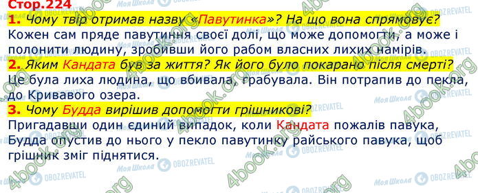 ГДЗ Зарубіжна література 7 клас сторінка Стр.224 (1-3)